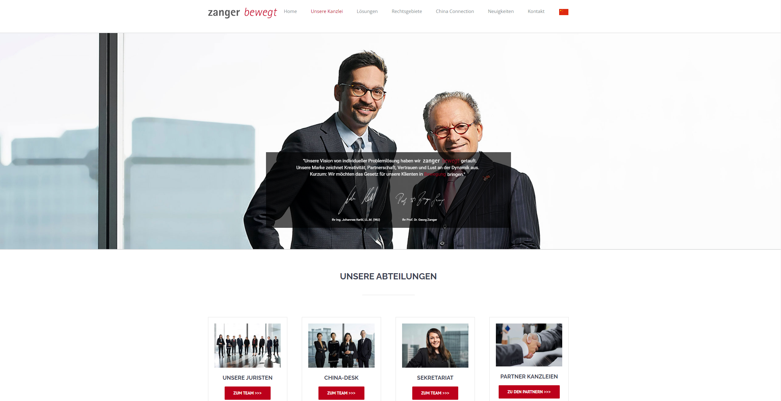Webdesign für die Rechtsanwaltskanzlei Zanger-Bewegt